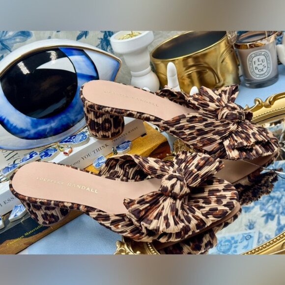 🆕 LOEFFLER RANDALL 🧿 NWOB Emilia Heeled Mules, Brown Leopard, Sz 7 - Picture 14 of 15